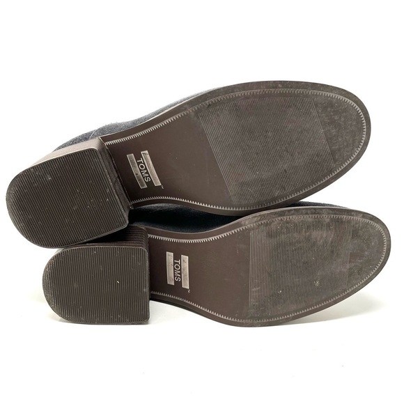 Toms Lacy Bootie Forged Iron Grey Suede Felt  Zip Back Ankle Boots Size 9.5 - Picture 6 of 10